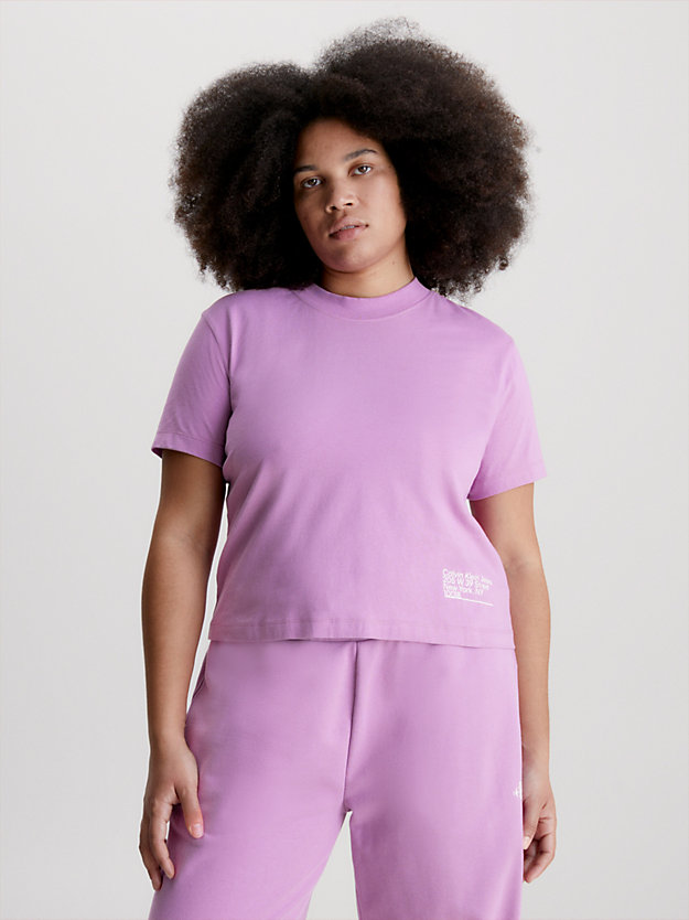 IRIS ORCHID Koszulka o krótkim fasonie z bawełny organicznej dla Kobiety CALVIN KLEIN JEANS