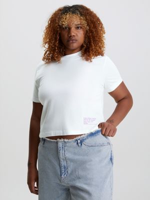 Cropped organic cotton T-shirt