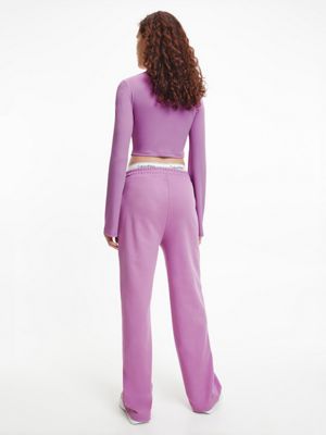 IRIS ORCHID Shiny Rib Long Sleeve Top for women CALVIN KLEIN JEANS