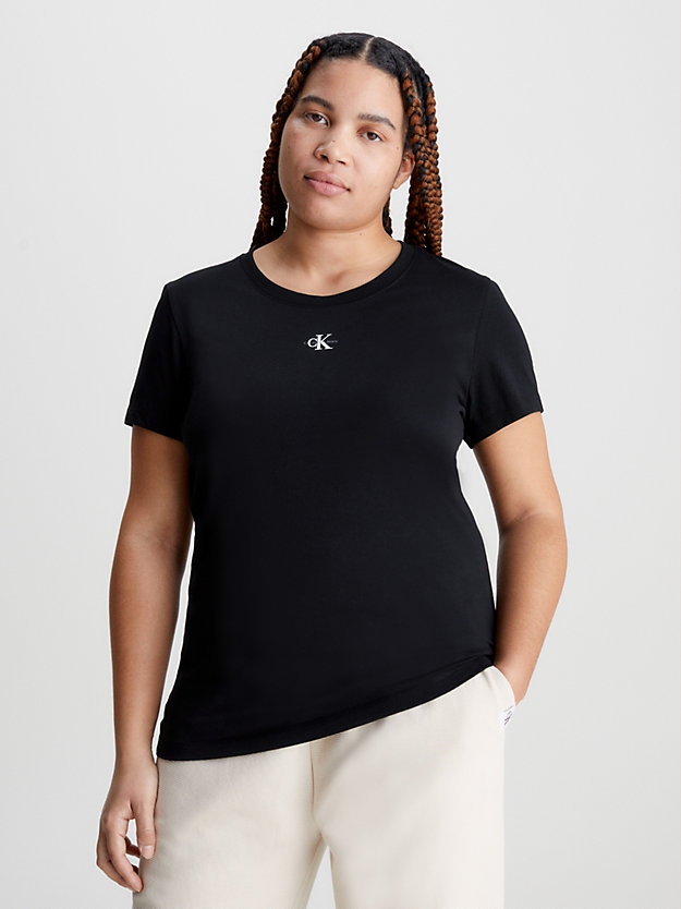 CK BLACK Schmales T-Shirt aus Bio-Baumwolle für Damen CALVIN KLEIN JEANS