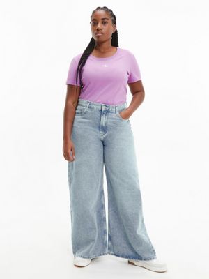 iris orchid slim organic cotton t-shirt for women calvin klein jeans
