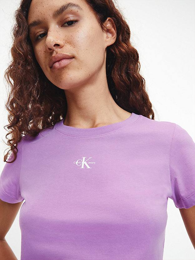 IRIS ORCHID Camiseta slim de algodón orgánico de mujer CALVIN KLEIN JEANS
