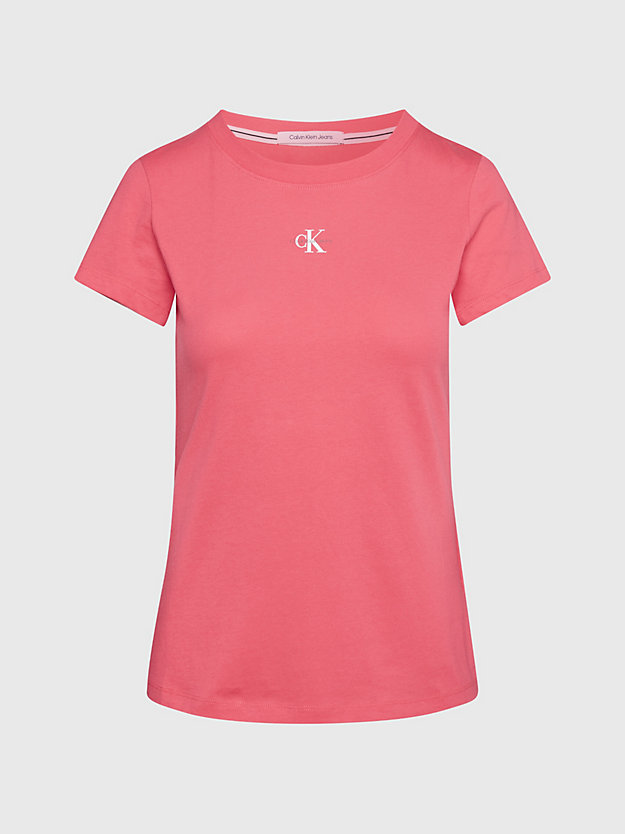 PINK FLASH Slim Organic Cotton T-shirt for women CALVIN KLEIN JEANS