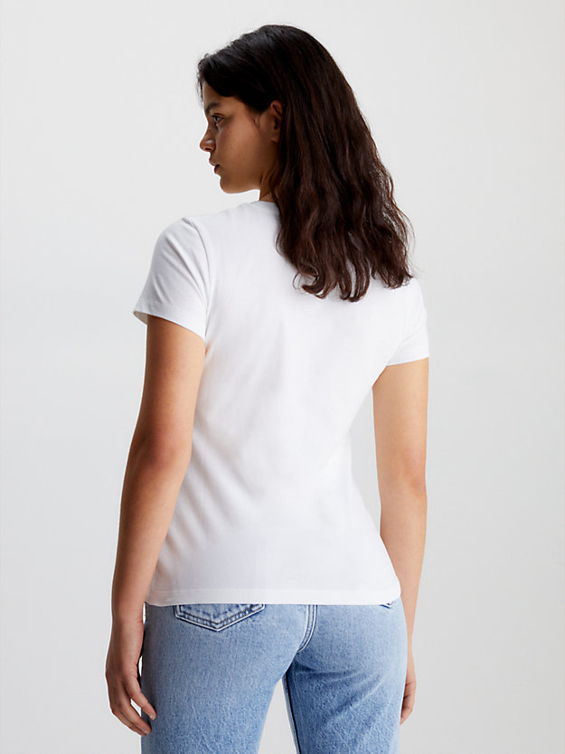 BRIGHT WHITE T-shirt in cotone organico slim da donna CALVIN KLEIN JEANS