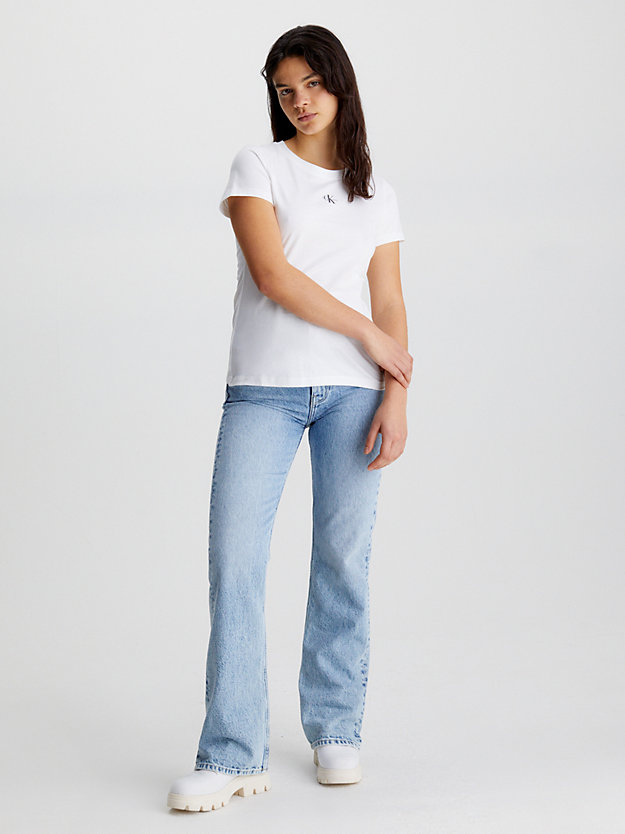 BRIGHT WHITE T-shirt slim en coton bio for femmes CALVIN KLEIN JEANS