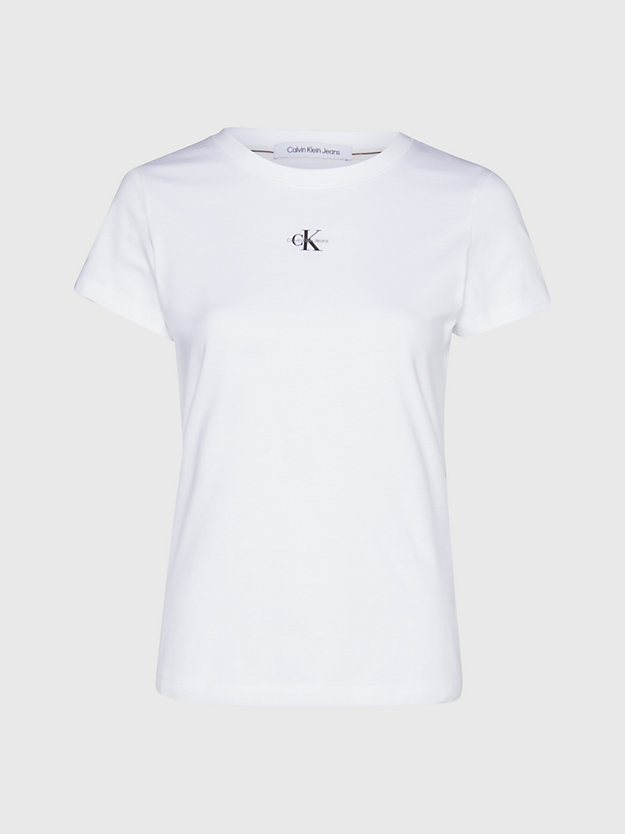 BRIGHT WHITE T-shirt in cotone organico slim da donna CALVIN KLEIN JEANS
