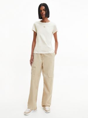 IVORY Slim Organic Cotton T-shirt for women CALVIN KLEIN JEANS