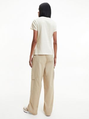 IVORY Slim Organic Cotton T-shirt for women CALVIN KLEIN JEANS