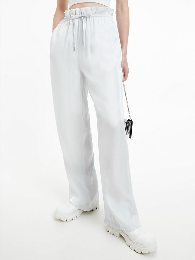 Silver Satin Wide Leg Trousers Calvin Klein® | J20J220304PSX