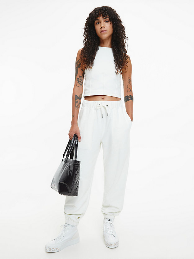 IVORY Cotton Terry Joggers for women CALVIN KLEIN JEANS