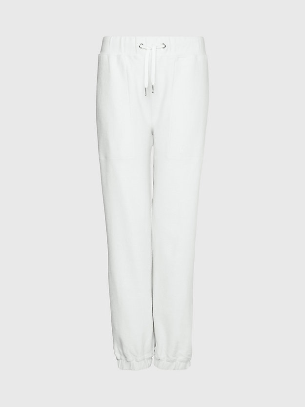 IVORY Pantalón de chándal de felpa de algodón de mujer CALVIN KLEIN JEANS