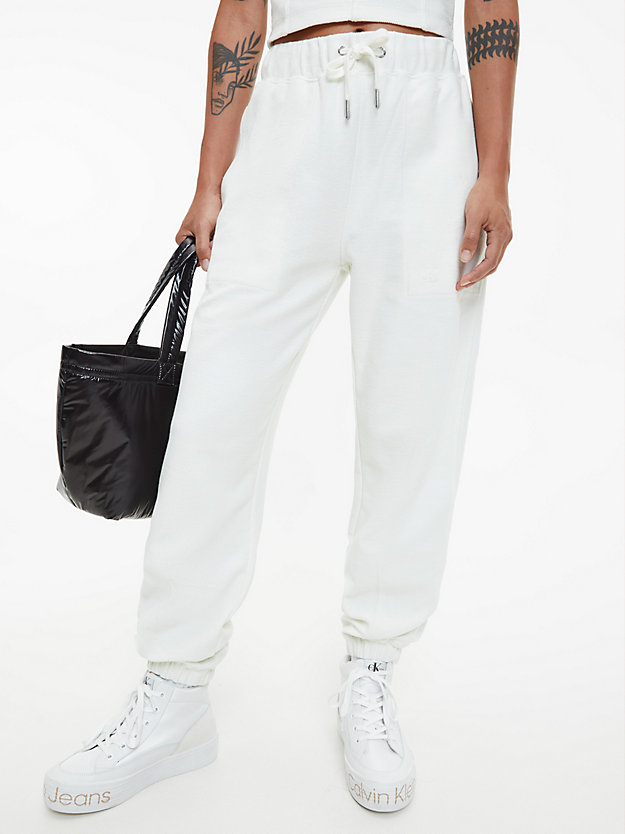 IVORY Cotton Terry Joggers for women CALVIN KLEIN JEANS