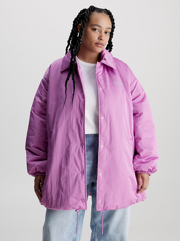 IRIS ORCHID Oversized Padded Coach Jacket for women CALVIN KLEIN JEANS