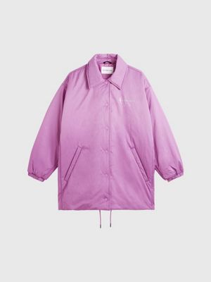 IRIS ORCHID Oversized Padded Coach Jacket for women CALVIN KLEIN JEANS