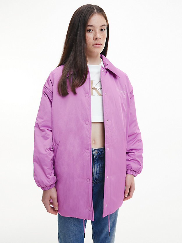 IRIS ORCHID Oversized Padded Coach Jacket for women CALVIN KLEIN JEANS