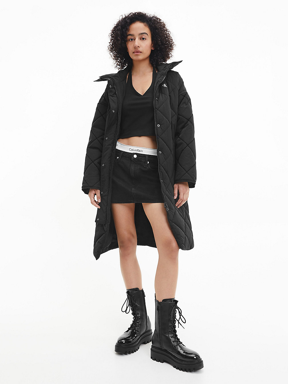 CK BLACK > Pikowany Płaszcz Z Przetworzonego Nylonu > undefined Kobiety - Calvin Klein