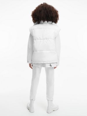 BRIGHT WHITE / GHOST GREY Reversible Recycled Polyester Padded Gilet for women CALVIN KLEIN JEANS