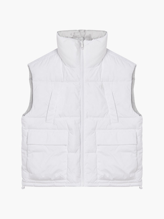 BRIGHT WHITE / GHOST GREY Reversible Recycled Polyester Padded Gilet for women CALVIN KLEIN JEANS
