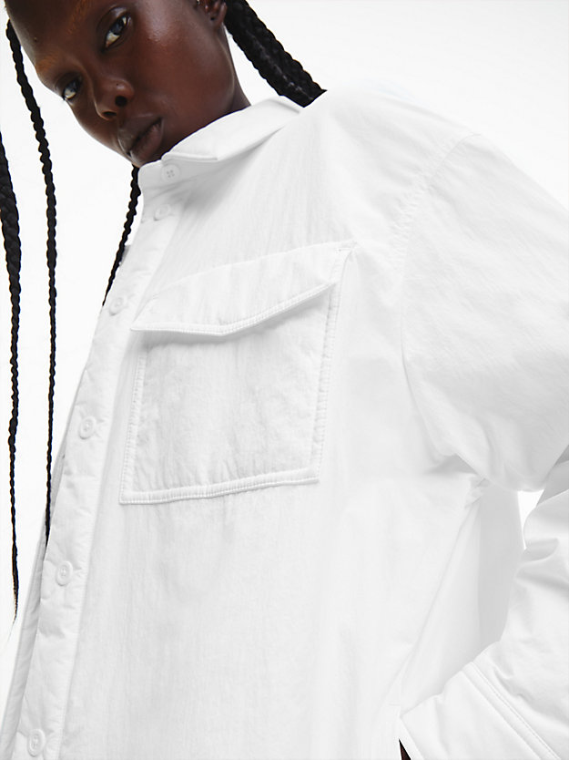 BRIGHT WHITE Oversized Padded Shirt Jacket for women CALVIN KLEIN JEANS