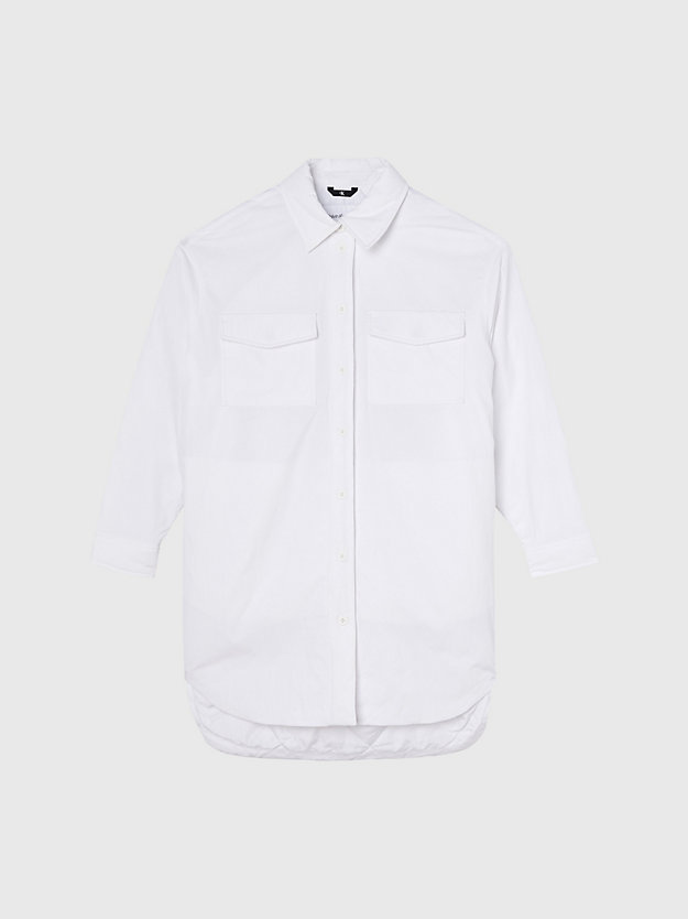 BRIGHT WHITE Gefütterte Oversized Hemdjacke für Damen CALVIN KLEIN JEANS
