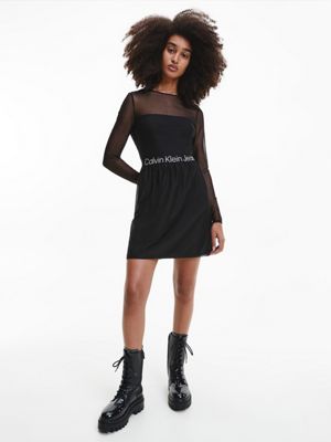 Mesh Klein® J20J220350BEH Calvin | Tape Skater Logo Dress