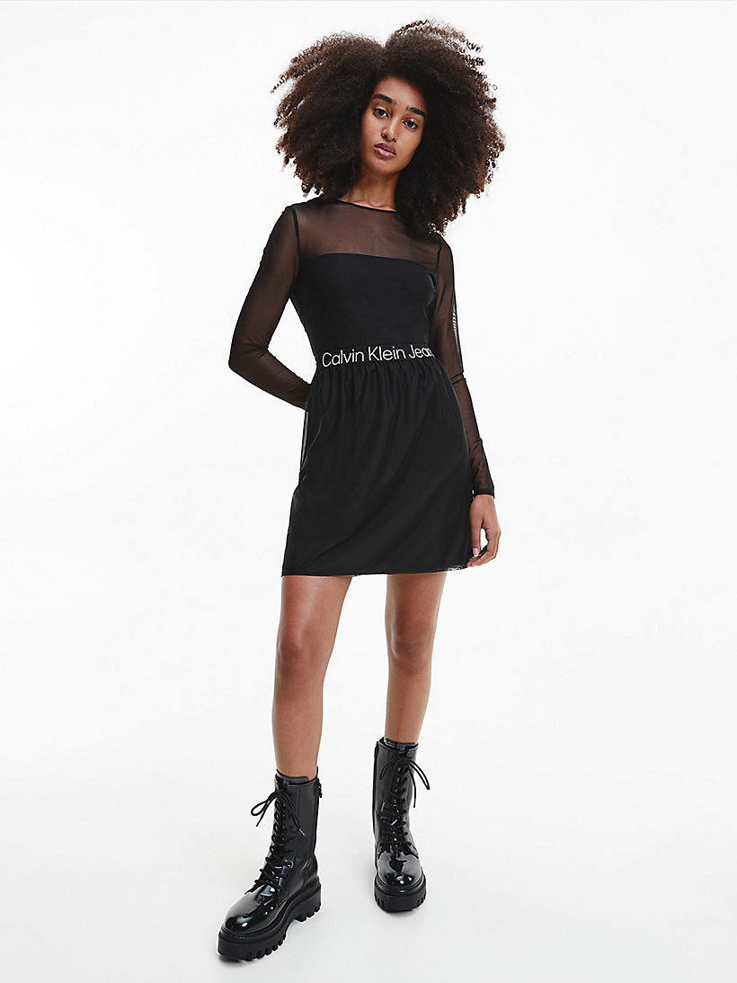 Logo Tape Mesh Skater Dress Calvin Klein® | J20J220350BEH