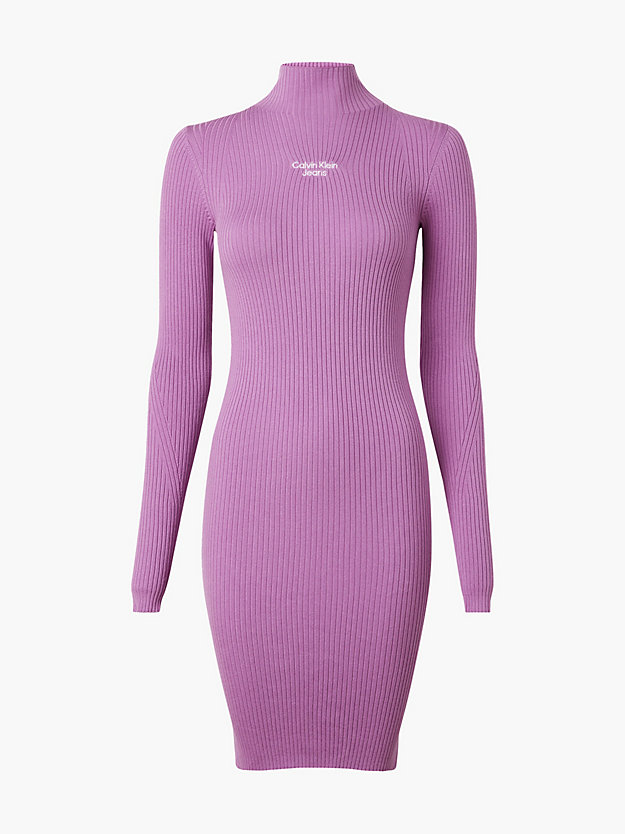 IRIS ORCHID Slim Rib-Knit Jumper Dress for women CALVIN KLEIN JEANS