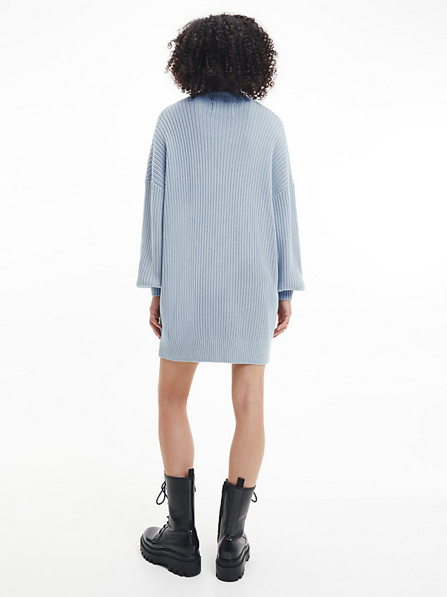 blue relaxed organic cotton jumper dress for women calvin klein jeans