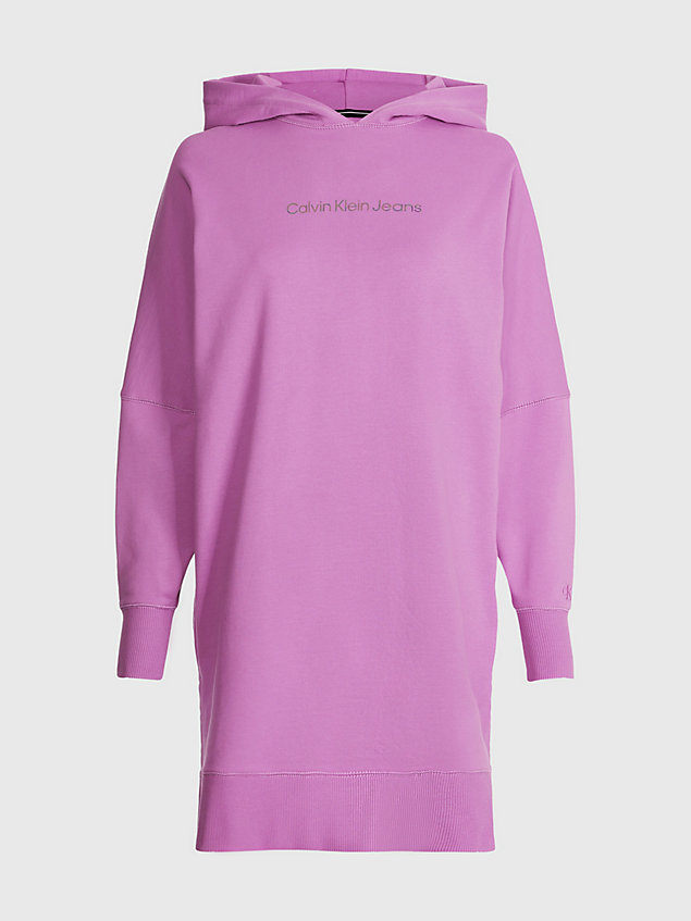 robe sweat relaxed à capuche purple pour femmes calvin klein jeans