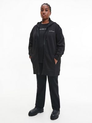 CK BLACK Relaxed Zip Up Hoodie for women CALVIN KLEIN JEANS