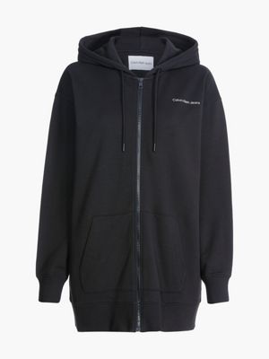 CK BLACK Relaxed Zip Up Hoodie for women CALVIN KLEIN JEANS