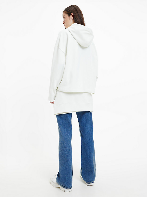 ivory oversized-monogramm-hoodie für damen - calvin klein jeans