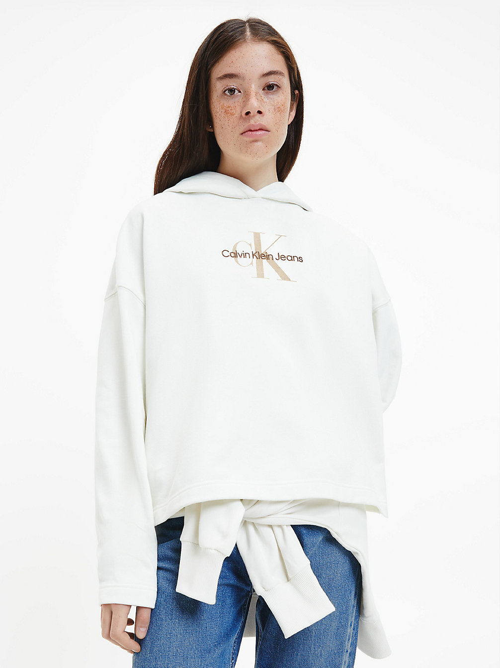 IVORY Oversized Monogram Hoodie undefined women Calvin Klein