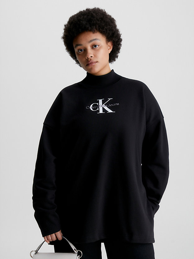 CK BLACK Oversized Monogramm-Sweatshirt für Damen CALVIN KLEIN JEANS