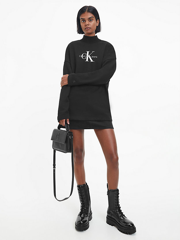 CK BLACK Oversized Monogramm-Sweatshirt für Damen CALVIN KLEIN JEANS