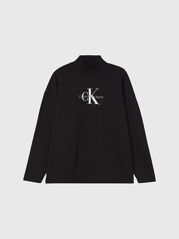 ck black oversized monogram sweatshirt for women calvin klein jeans