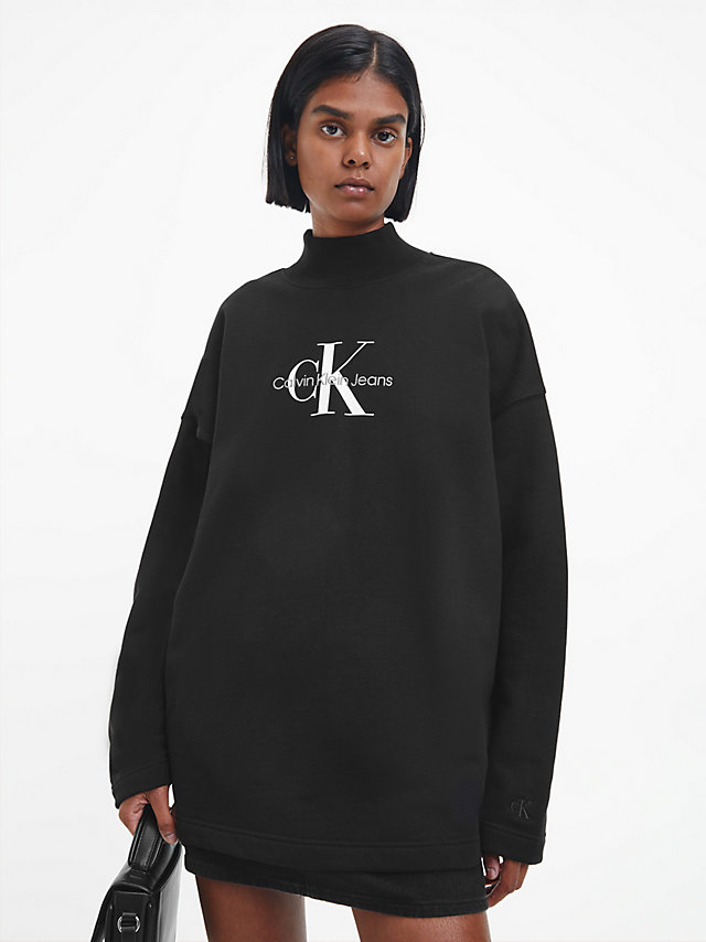 CK Black Oversized Sweatshirt Met Monogram undefined dames Calvin Klein