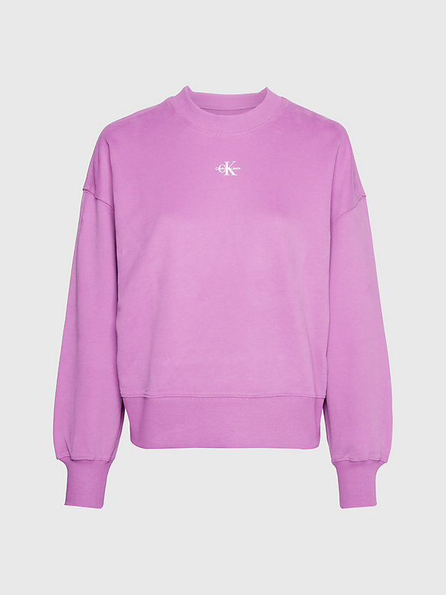IRIS ORCHID Sweat monogramme relaxed for femmes CALVIN KLEIN JEANS
