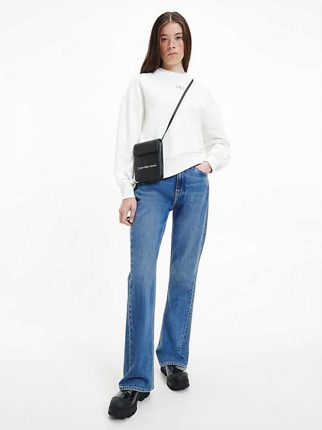 sweat monogramme relaxed white pour femmes calvin klein jeans