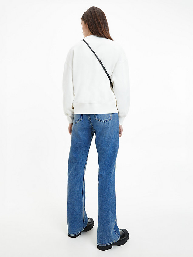 white relaxed monogram sweatshirt for women calvin klein jeans