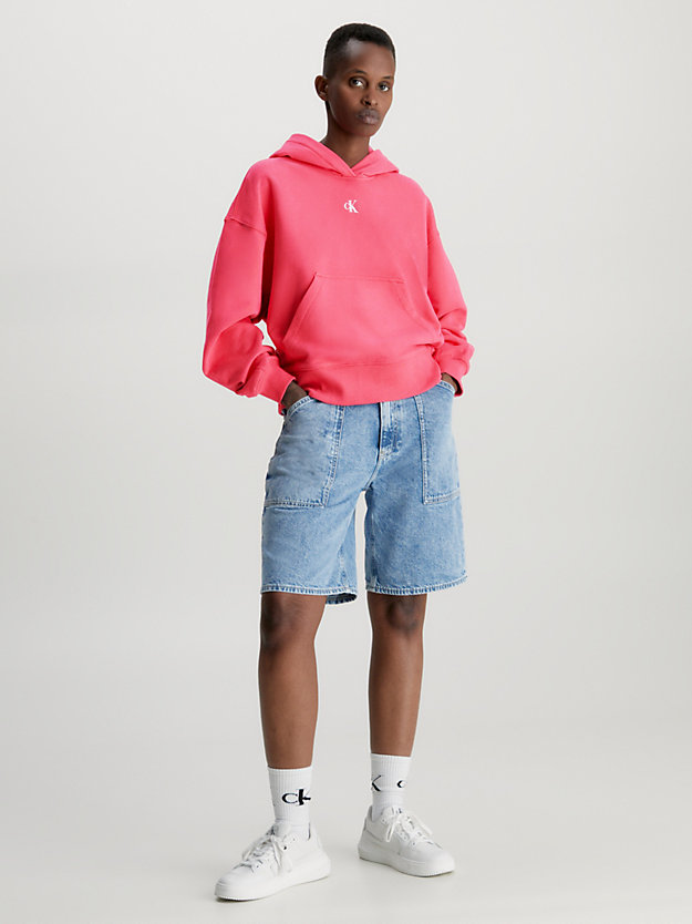 pink flash monogram hoodie for women calvin klein jeans