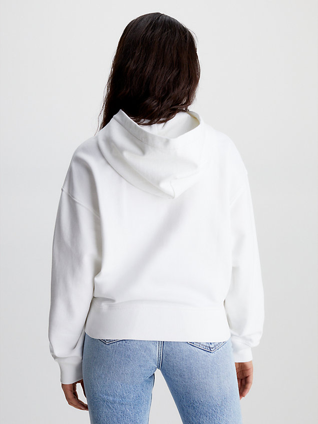 sudadera con capucha y monograma white de mujer calvin klein jeans