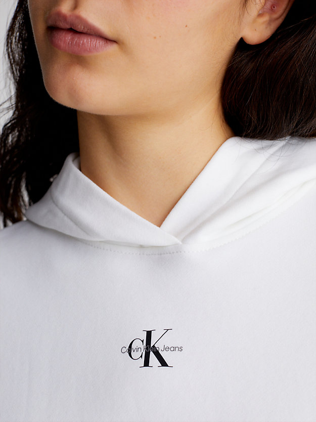 BRIGHT WHITE Sweat à capuche avec monogramme for femmes CALVIN KLEIN JEANS
