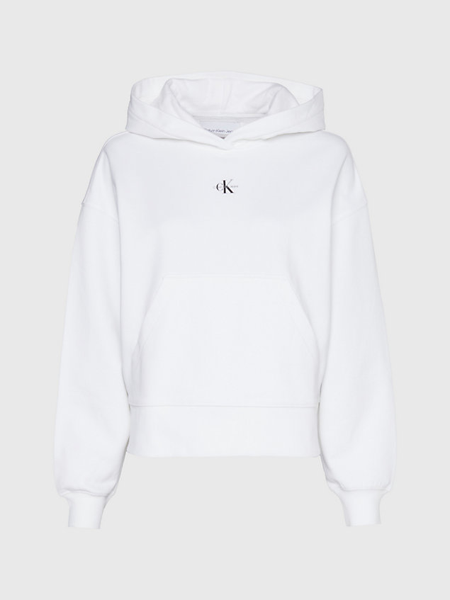 white monogram hoodie voor dames - calvin klein jeans