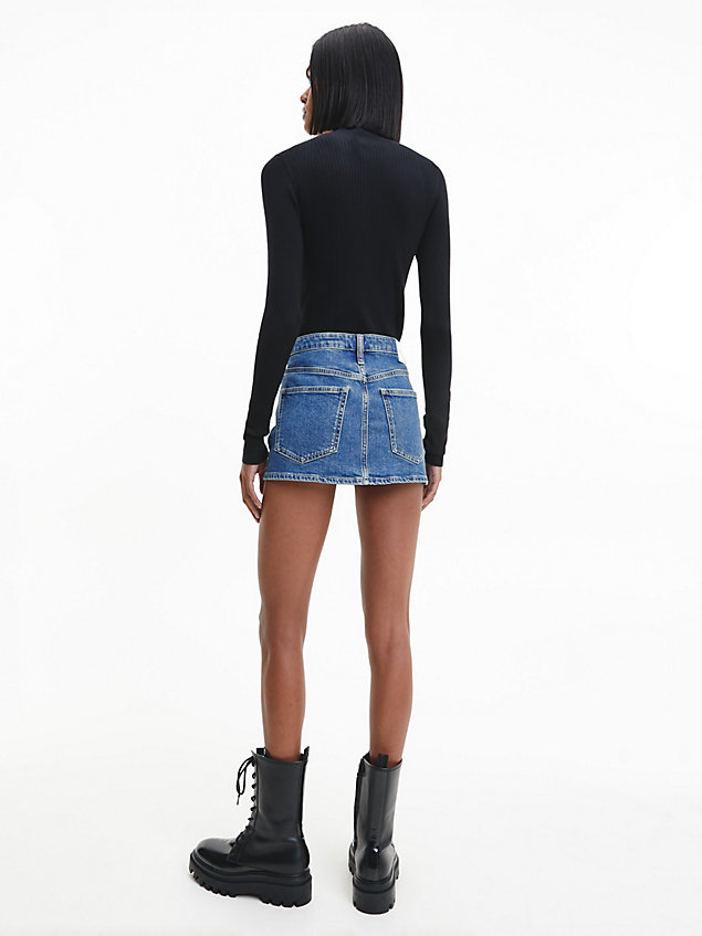 black slim ribgebreide trui voor dames - calvin klein jeans