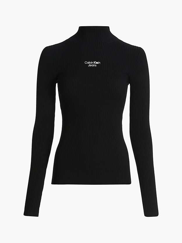 CK BLACK Wąski sweter z dzianiny ściągaczowej dla Kobiety CALVIN KLEIN JEANS