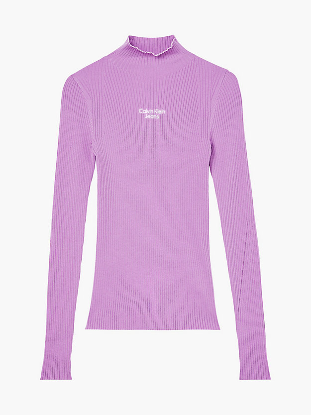 IRIS ORCHID Wąski sweter z dzianiny ściągaczowej dla Kobiety CALVIN KLEIN JEANS