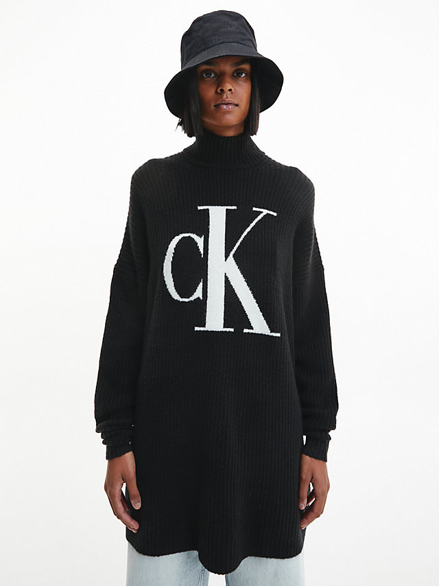 CK Black > Monogramm-Pullover Im Oversized-Look > undefined Damen - Calvin Klein