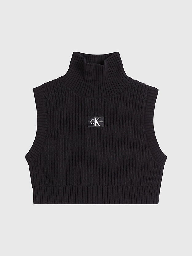 CK BLACK Organic Cotton Knit Vest for women CALVIN KLEIN JEANS