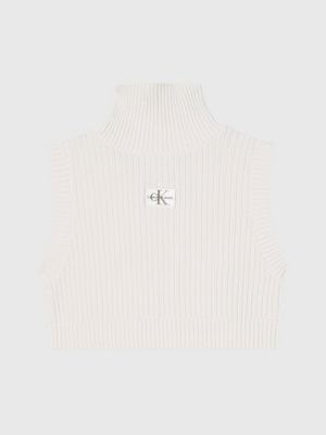 IVORY Organic Cotton Knit Vest for women CALVIN KLEIN JEANS